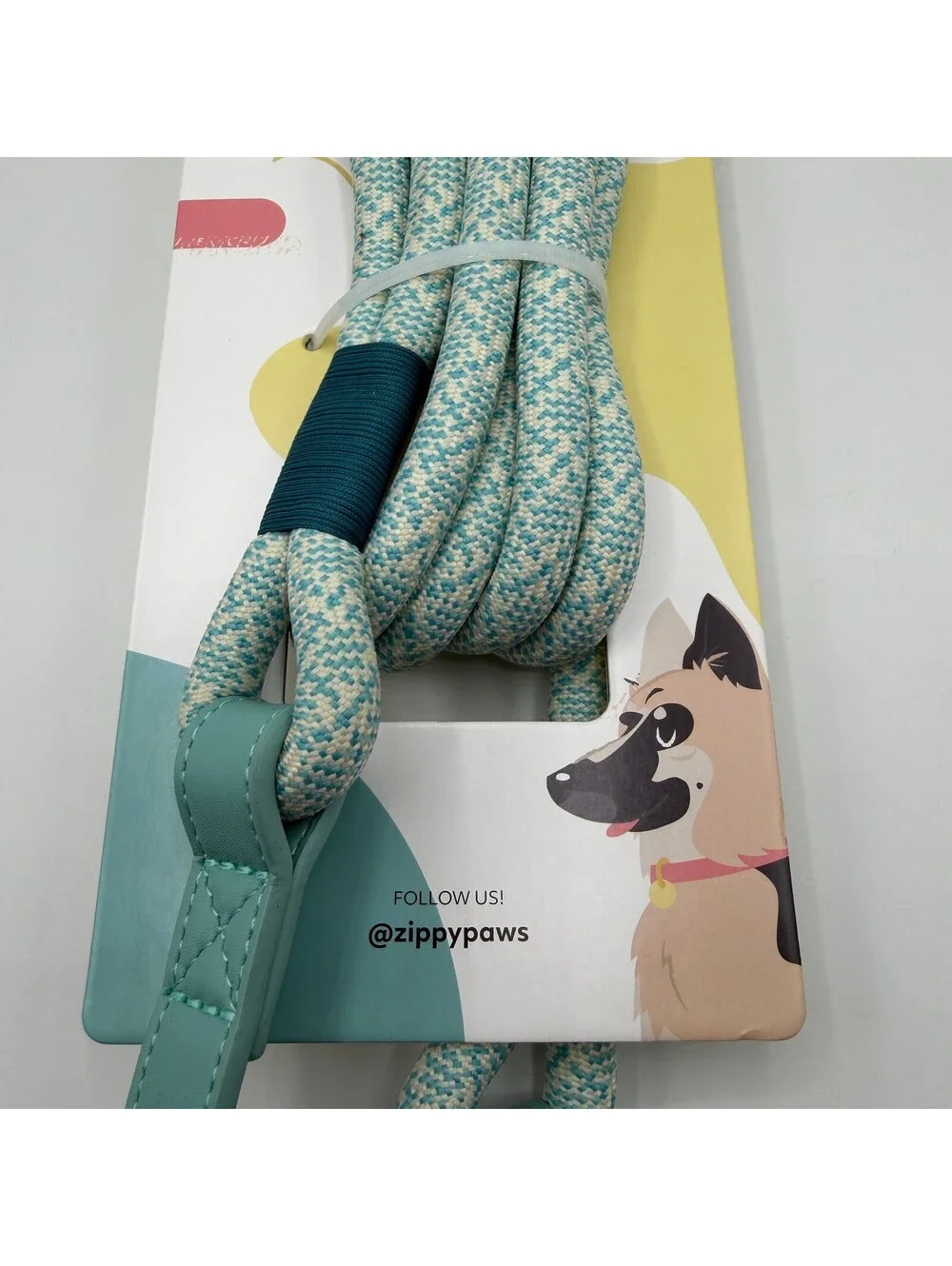 ZippyPaws Double Rope Leash 5 Foot Teal Dog Leash Woven ZPC-C0118 Zippy Paws